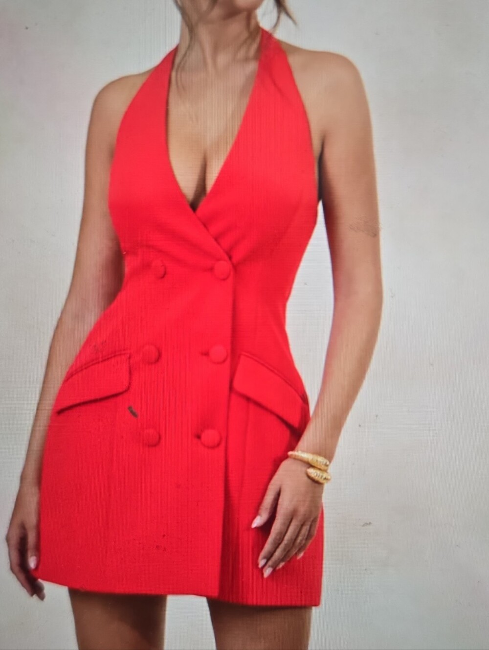NAVY Halter Double-Breasted Mini Dress 4